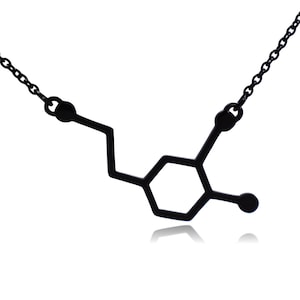 Dopamine Neurotransmitter Molecule Stainless Steel Necklace