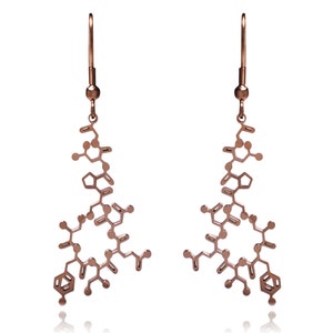 Oxytocin Molecule Stainless Steel Dangle Earrings