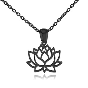 Lotus Blume Edelstahl Halskette