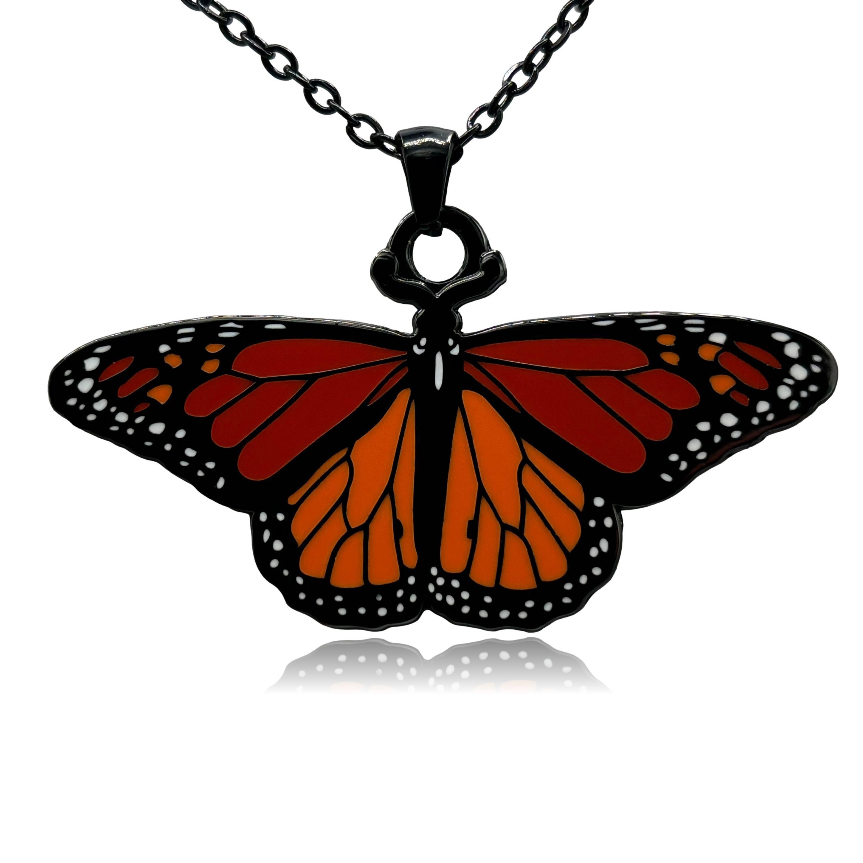 Collier Vintage émail Cristaux Motifs Coccinelles Fleurs Papillon - Occasion Très Bon état