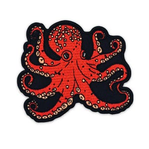 Parche termoadhesivo bordado de pulpo