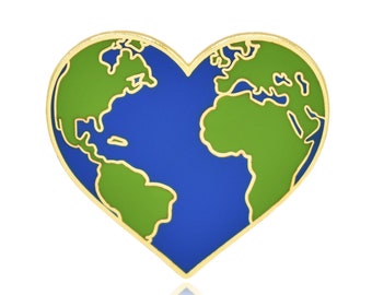 Planet Earth Heart Hard Enamel Pin