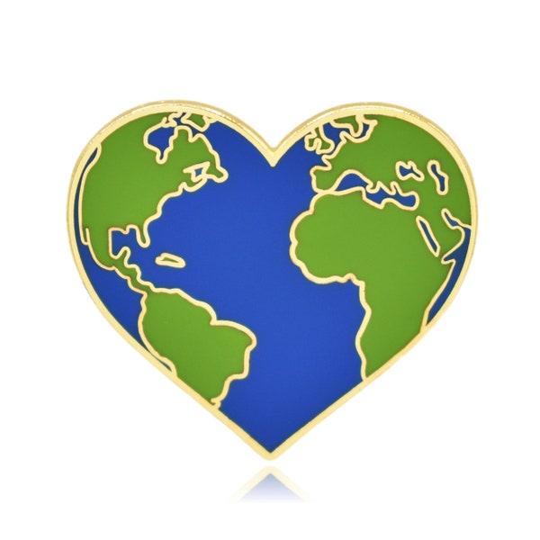 Planet Earth Heart Hard Enamel Pin