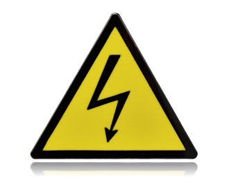 High Voltage Safety Warning Hard Enamel Pin