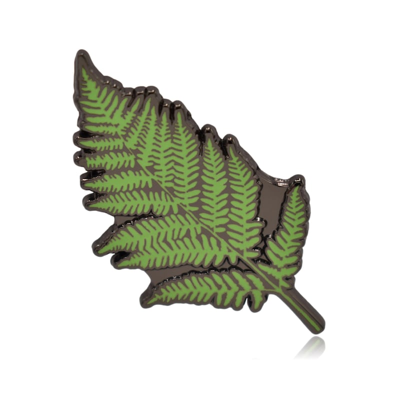 Fern Leaf Hard Enamel Pin Black