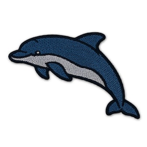 Bottlenose Dolphin Embroidered Iron-on Patch