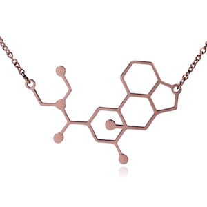 Collar de acero inoxidable con la molécula de dietilamida del ácido lisérgico LSD