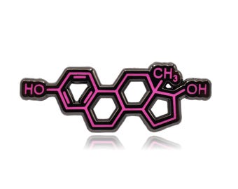 Estrogen Molecule Hard Enamel Pin
