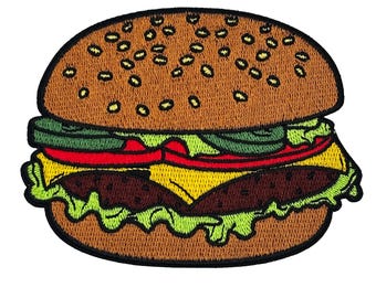 Cheeseburger Embroidered Iron-on Patch
