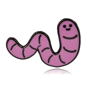 Cartoon Earthworm Hard Enamel Pin