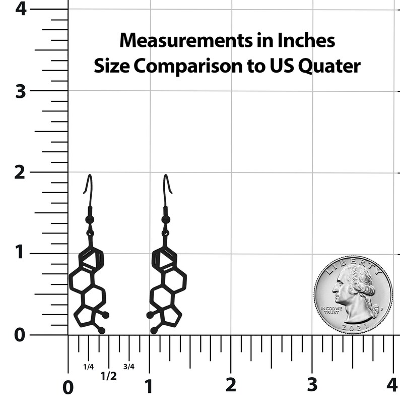 Estrogen Molecule Stainless Steel Dangle Earrings image 9