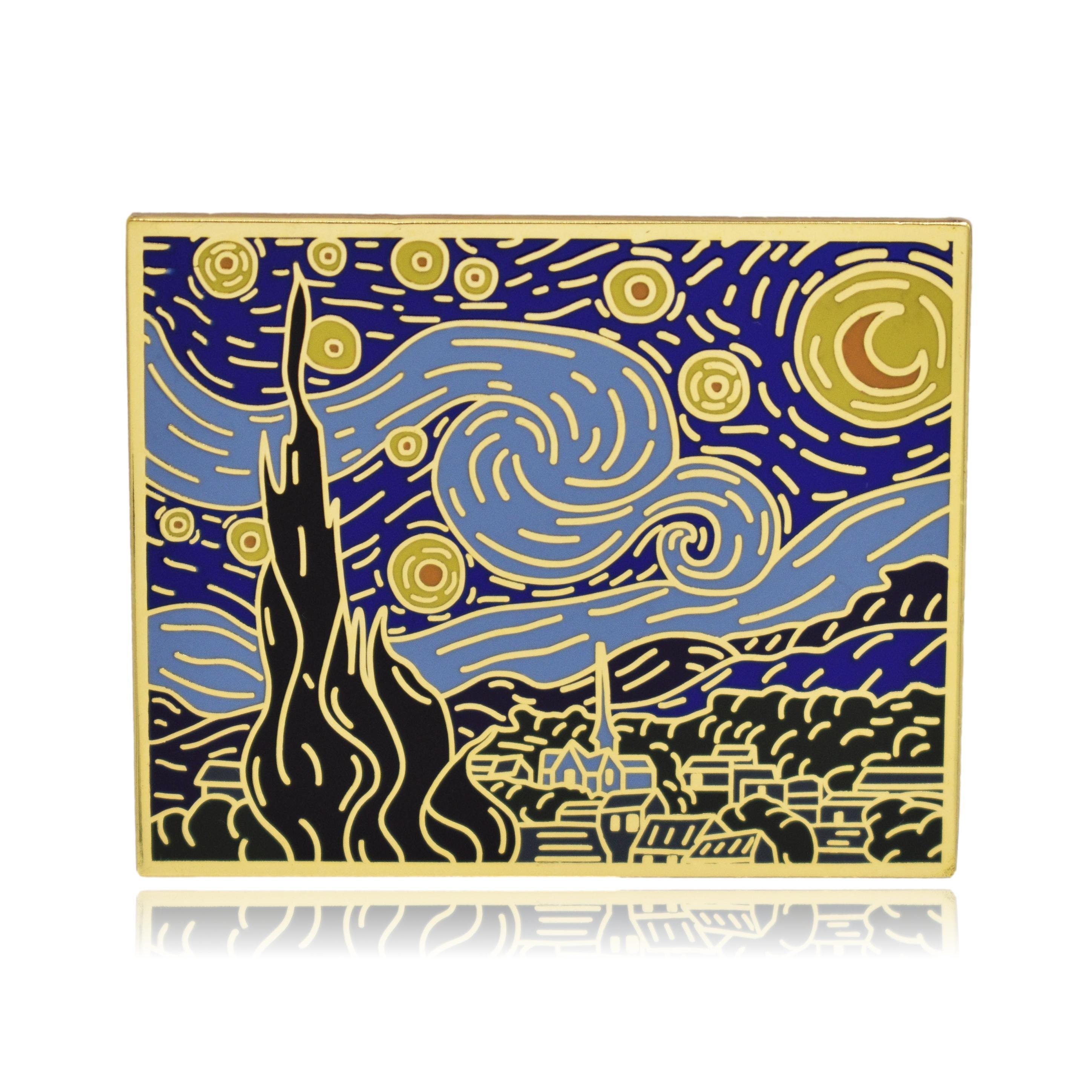 Starry Night Vincent Van Gogh Hard Enamel Pin Etsy