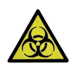 Biohazard Safety Warning Embroidered Iron-on Patch