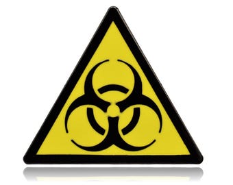 Biohazard Safety Warning Hard Enamel Pin