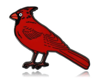 Red Cardinal Bird Hard Enamel Pin