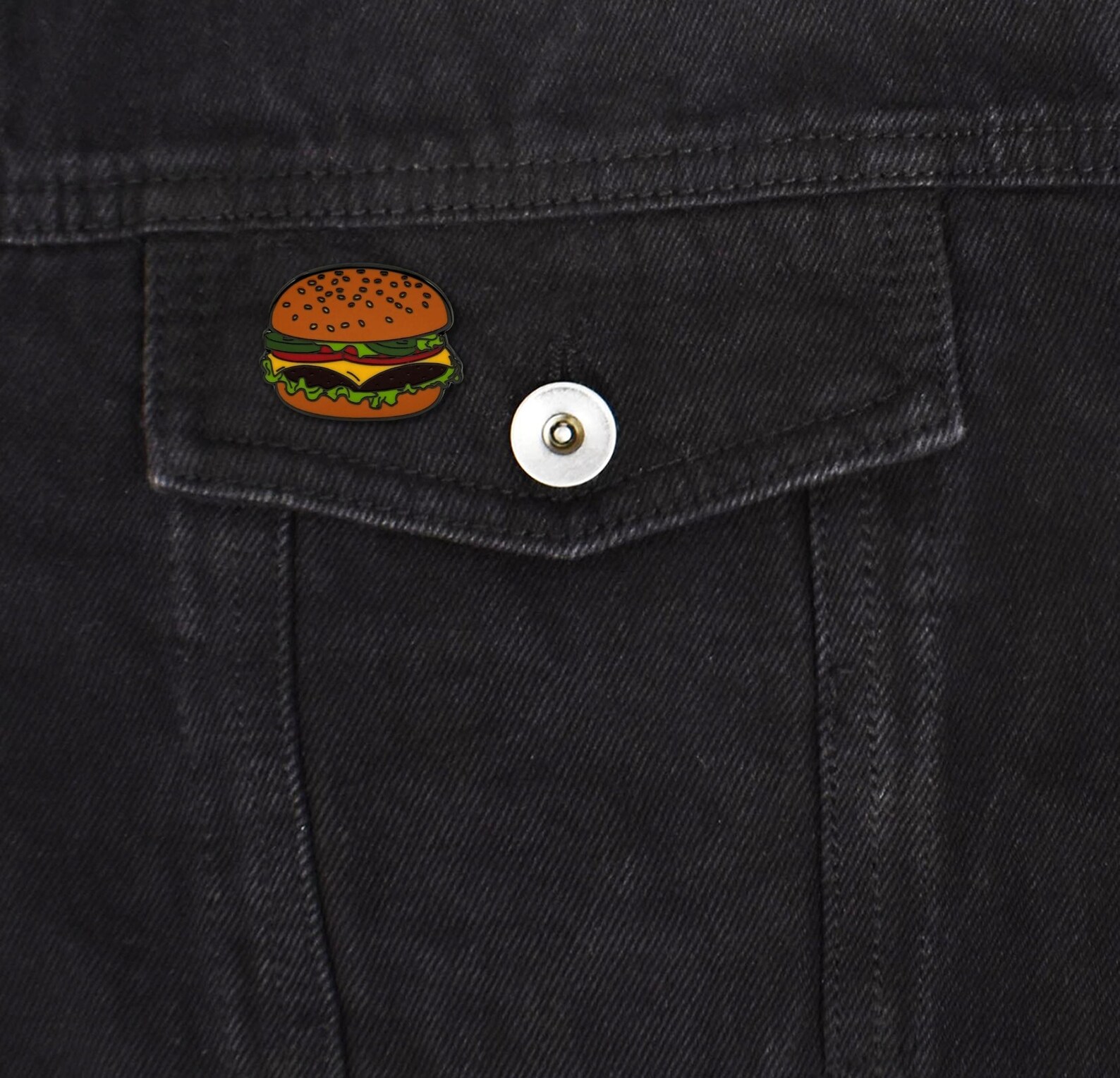 Cheeseburger Enamel Pin - Etsy
