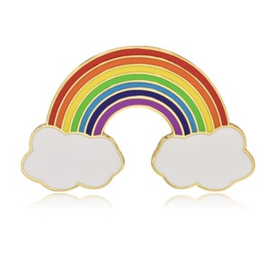 Rainbow with Clouds Hard Enamel Pin