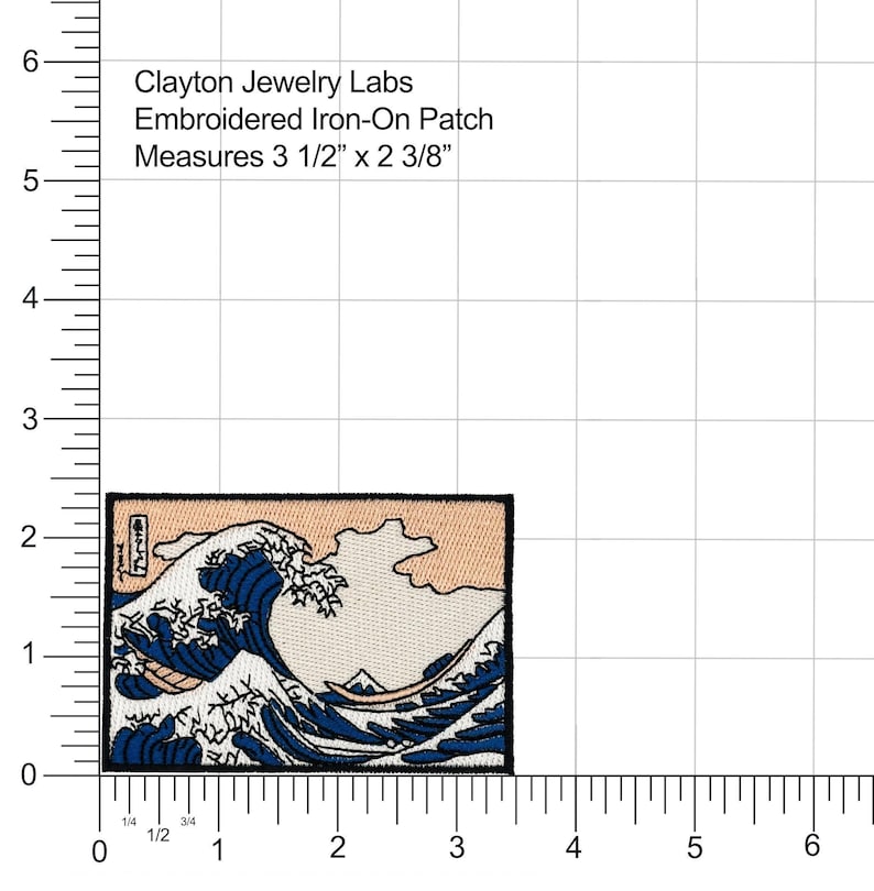 The Great Wave off Kanagawa Embroidered Iron-on Patch
