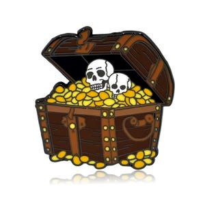 Pin de esmalte del cofre del tesoro pirata