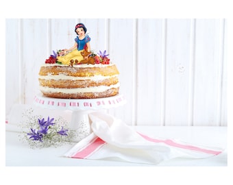 Snow White Cake Topper, Double Sided Princess Birthday Decoration