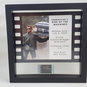 Ready to Ship , Terminator 3 rare movie film cell, Original 35mm Movie Film Cell display with Frame, Floating Frame film cell