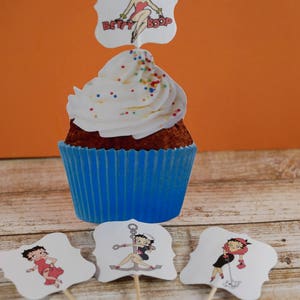Betty Boop Cupcake Topper, Betty Boop Cupcake Picks, Classic Cartoons ...