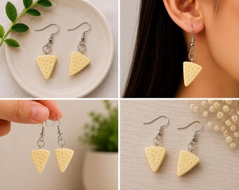 Cheese Dangle Earrings, Quirky Foodie Jewelry, Cute  Gift, Fun Mini Cheese Accessories, Kawaii Handmade Earrings