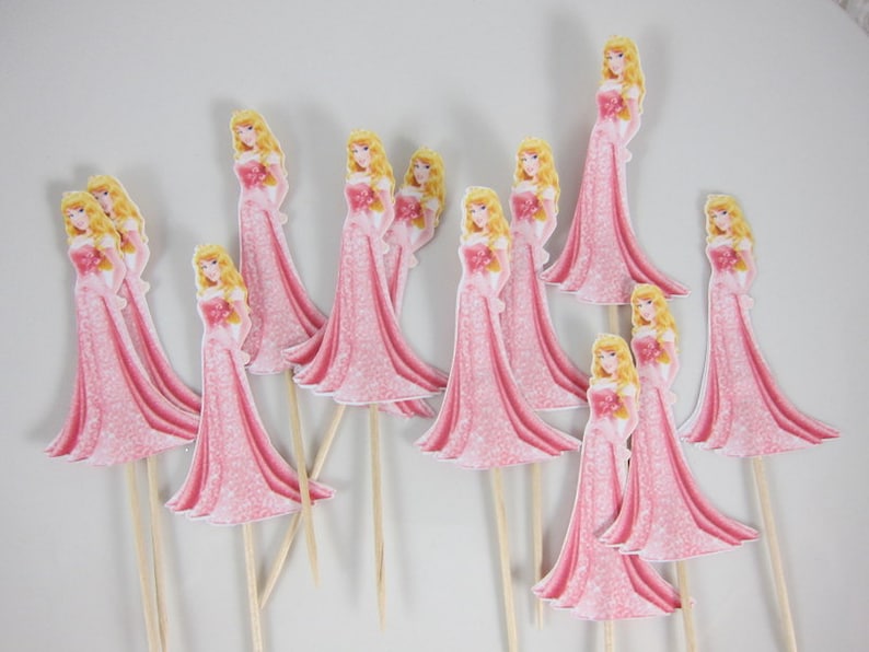 Princess Aurora cupcake toppers Sleeping Beauty cupcake picks Etsy