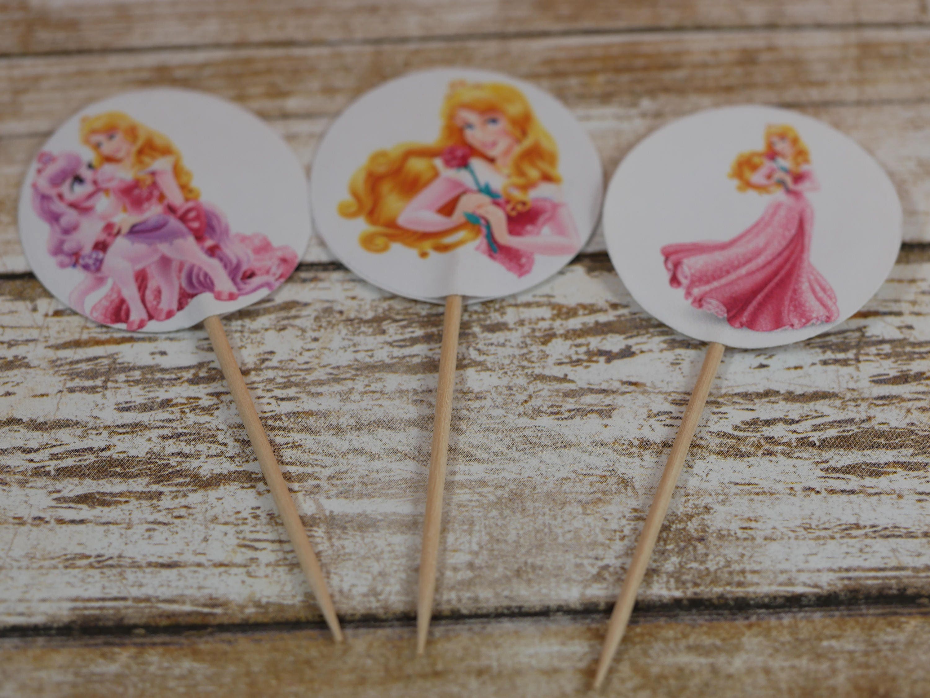 Princess Aurora cupcake toppers Sleeping Beauty cupcake picks Etsy