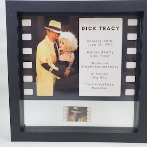 Ready to Ship , Dick Tracy Rare Movie Film Cell, Original 35mm Movie Film Cell display with Frame, Floating Frame film cell
