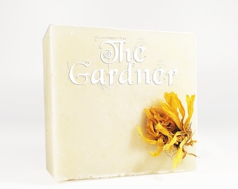 The Gardner coconut oil soap, exfoliating soap, unisex soap, handmade soap, coconut oil soap, vegan soap, peppermint soap,