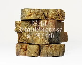 Gold-Frankincense und Myrrhe- Luxuriöse vegane handgemachte Seife