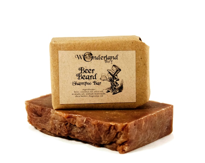 Beer Beard Shampoo Bar, Beard Soap, Beard Wash, Beard Grooming Product, Gift For Him, Beard Gift, Alice in Wonderland