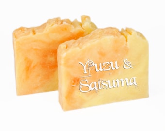Vegan Citrus Soap, Yuzu and Satsuma Soap, Handmade Soap, Moisturizing Soap, Unisex Vegan Soap, Luxury Vegan Soap, Hot Process Soap