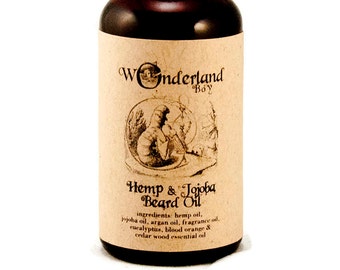 Beard Oil, Hemp & Jojoba Beard Oil, All Natural Beard Oil, Men's Grooming, Beard Conditioning, Gift for Him, Beard Grooming, Beard Gift