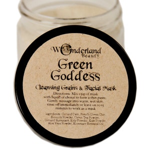 Green Goddess Face Mask, Green Goddess Cleansing Grains, Facial Scrub, Facial Mask, Exfoliating Facial Mask, Green Mask, Skin Care, Facial