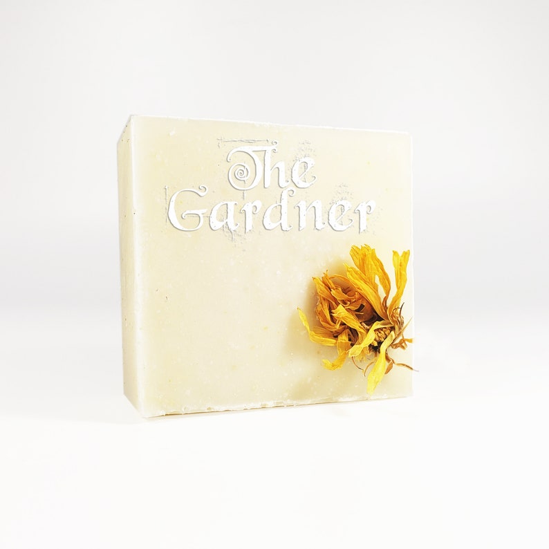 The Gardner coconut oil soap, exfoliating soap, unisex soap, handmade soap, coconut oil soap, vegan soap, peppermint soap, image 1