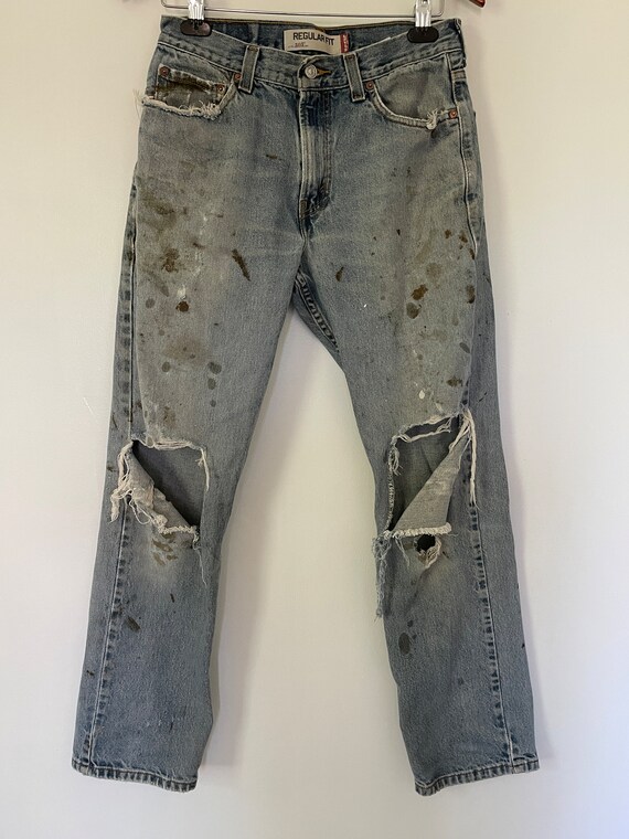 Vintage Y2K Destroyed Jeans Regular Fit 505 30x32… - image 3