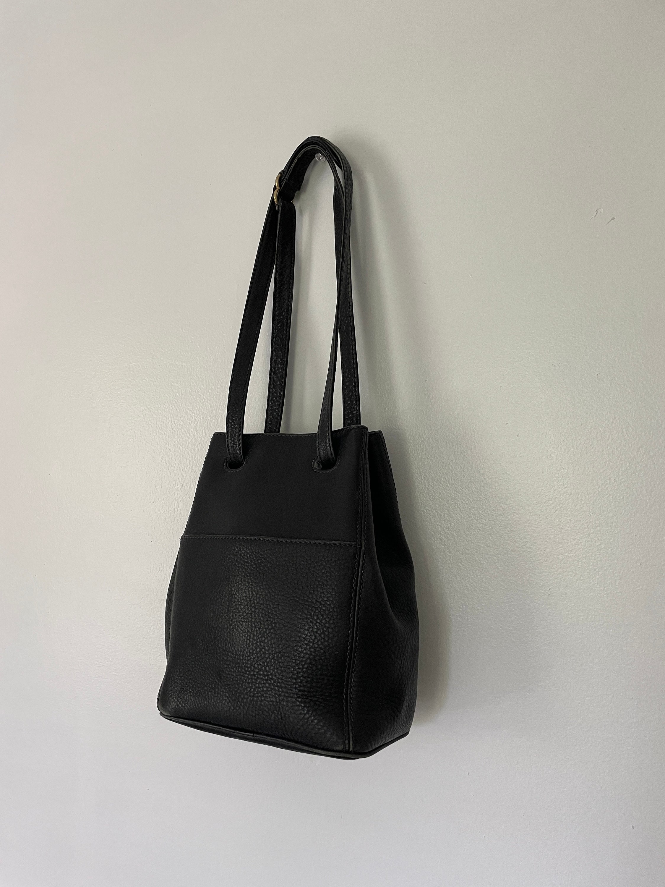 Coach Vintage 1990s Drawstring Black Leather Bag Purse Rare - Etsy UK