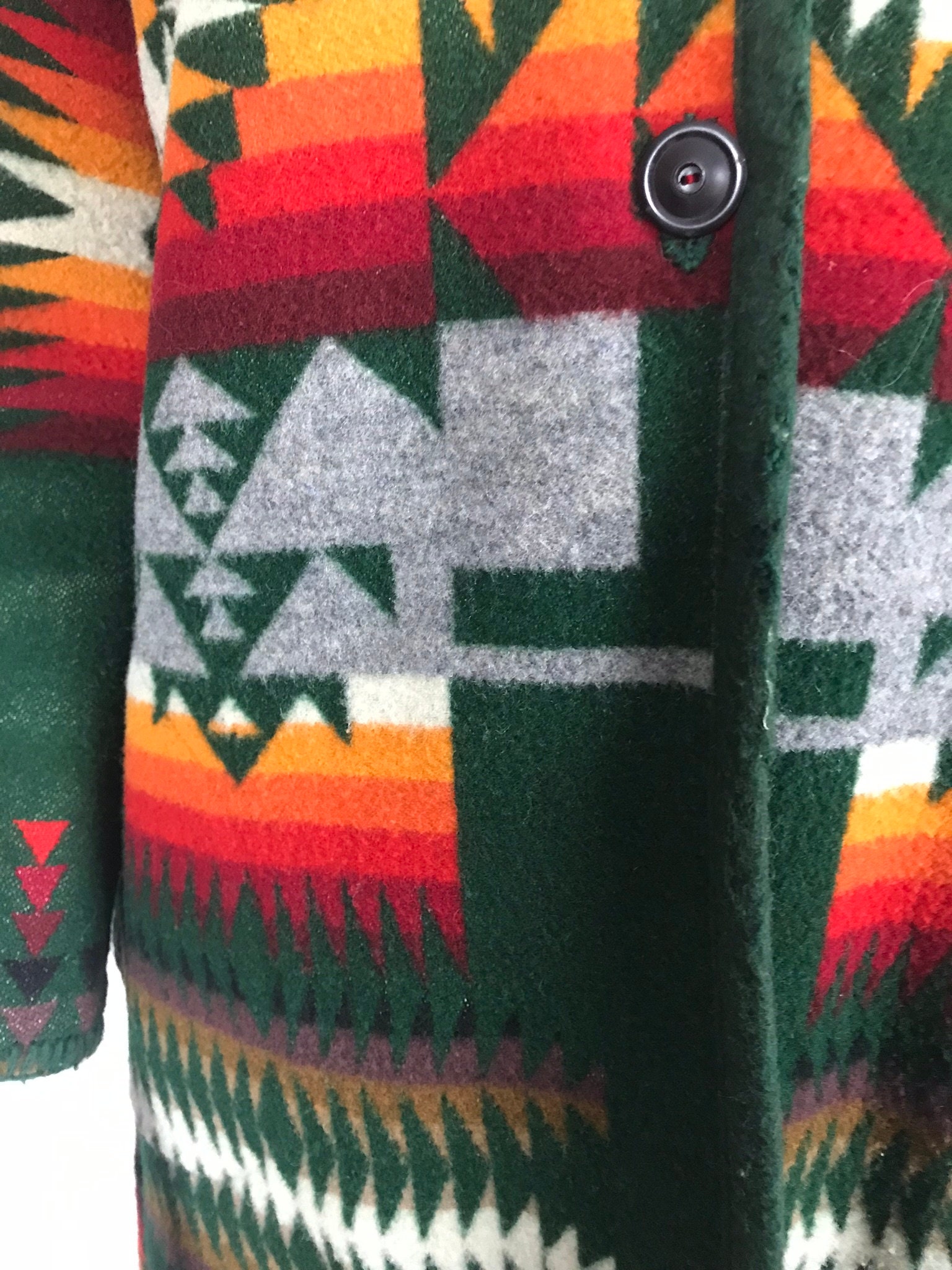 Vintage Pendleton Chief Joseph Wool Blanket Coat Jacket Green