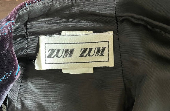 Vintage 1980s Velvet Structured Button Up Zum Zum… - image 8