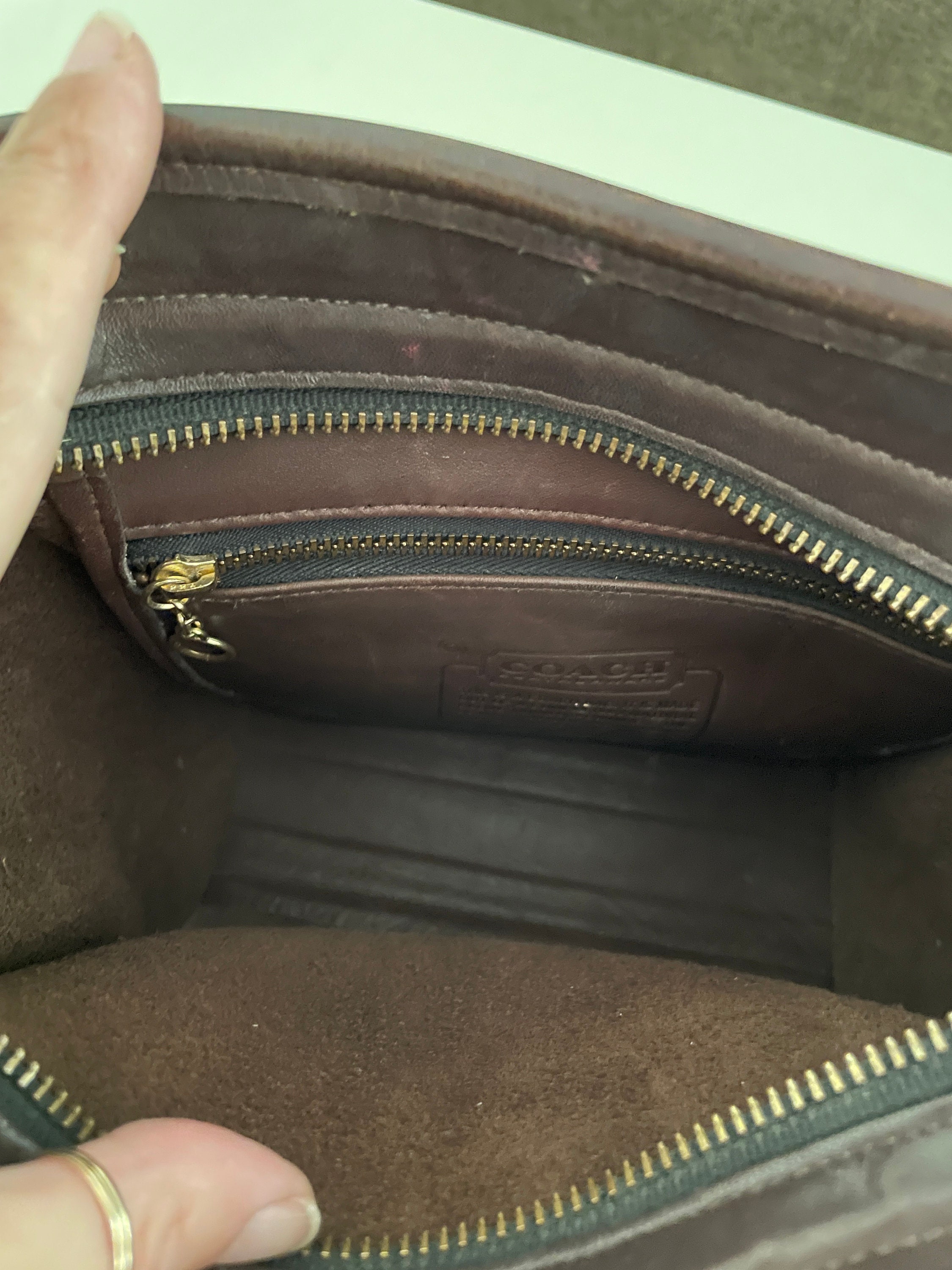 Archival Vintage Coach Usa Square Zip Top Crossbody Bag Black