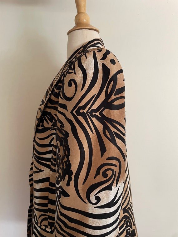 Vintage 1990s Tiger Tribal Print Blazer Jacket Lo… - image 8