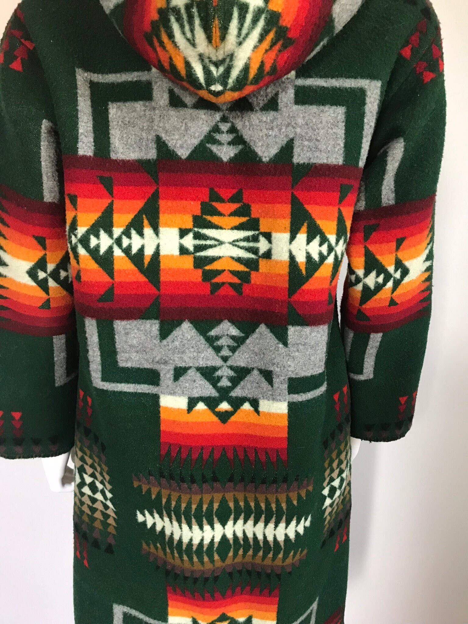 Vintage Pendleton Chief Joseph Wool Blanket Coat Jacket Green
