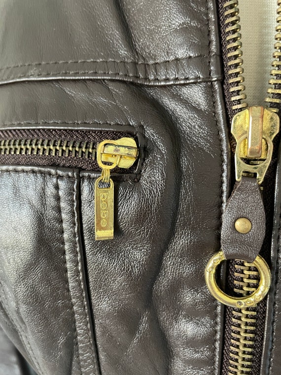 Vintage Y2K bebe Long Sleeve Brown Leather Zip Up… - image 6