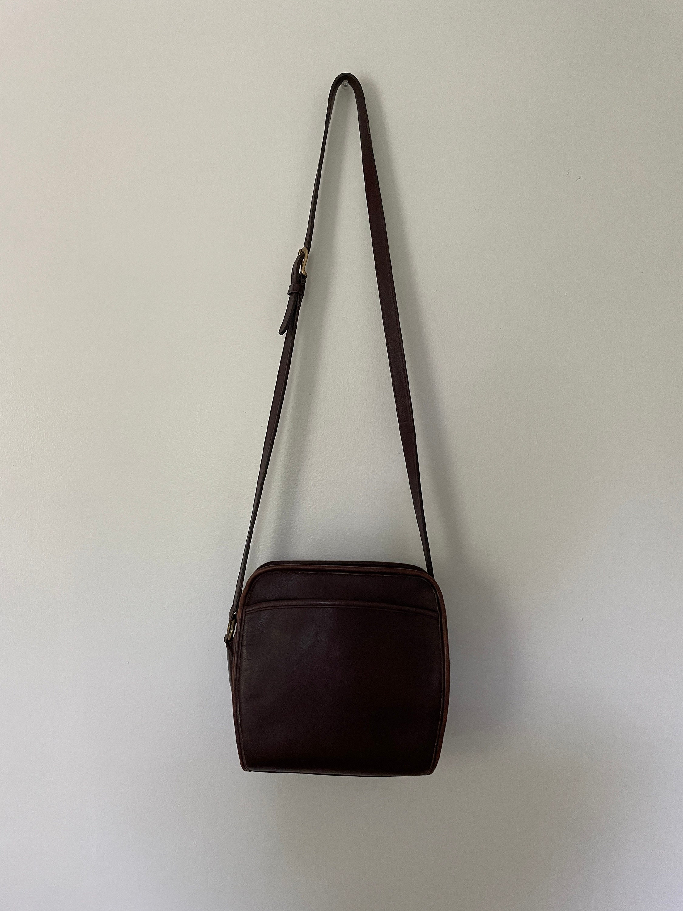 Archival Vintage Coach Usa Square Zip Top Crossbody Bag Black
