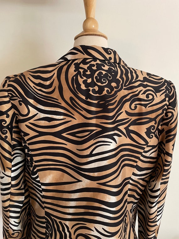 Vintage 1990s Tiger Tribal Print Blazer Jacket Lo… - image 9