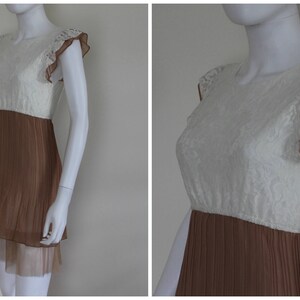 Vintage tan 80's Flax dress petite 12 Mascara