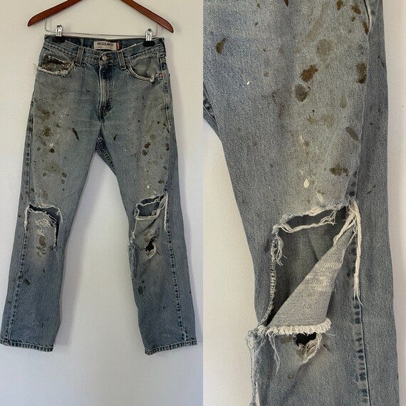 Vintage Y2K Destroyed Jeans Regular Fit 505 30x32… - image 1