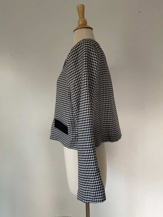 Vintage 1970’s Black & White Checkered Structured… - image 7